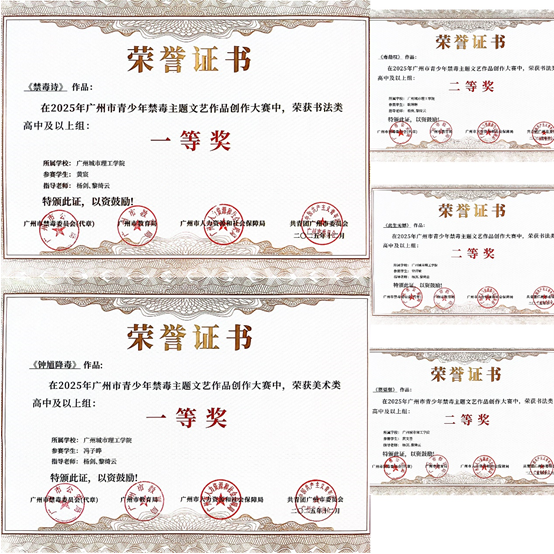 喜讯！我校学子在2025年广州市禁毒主题文艺作品创作大赛中斩获佳绩
